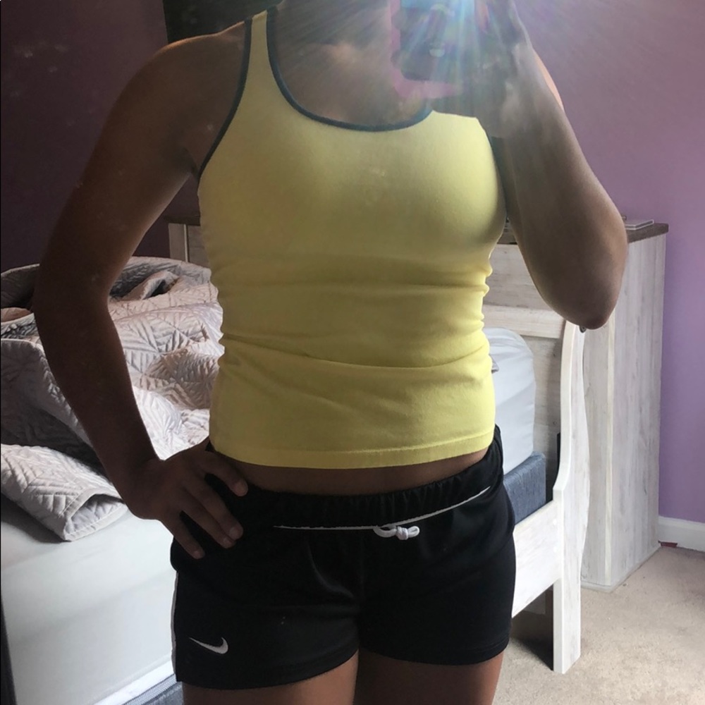 •Yellow active wear tank•